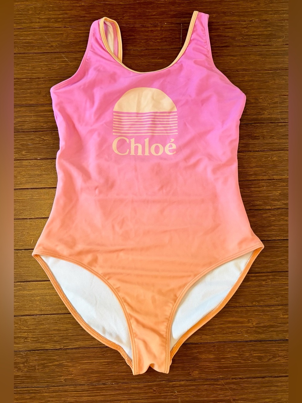 CHLOÉ Teen Gradient One-piece Swimsuit In Pink size 14 or Extra Large Girl Swim